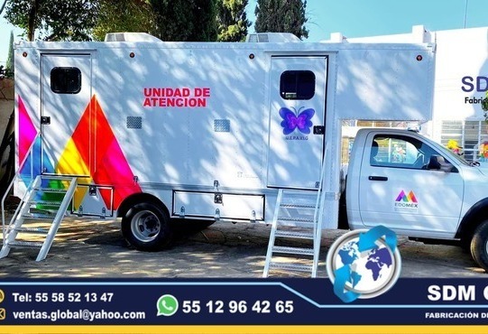 Fabricacion conversion, equipamiento y Venta de Unidades Moviles Medicas, Seguridad, Gobieno, Oficinas, Cobro, Rescate, Salvamento, Proteccion, Higiene, Traslado de Reos. Las unidades móviles especiales son vehículos adaptados para llevar servicios y atención a diferentes lugares, especialmente a zonas remotas o de difícil acceso. Estas unidades pueden ser utilizadas para diversos fines, como atención médica, educación, trámites gubernamentales, y más, llevando la atención directamente a la población.Unidades médicas móviles: Equipadas con consultorios, laboratorios o áreas de atención para brindar servicios de salud a comunidades alejadas, Unidades de capacitación móvil: Aulas móviles o centros de capacitación que llevan programas educativos y de formación a diferentes lugares, Unidades de atención gubernamental móvil: Ofrecen servicios como trámites legales, registro civil o asesoría en comunidades distantes,Beneficios de las unidades móviles especiales:Mayor alcance:Permiten llegar a poblaciones que no tienen fácil acceso a servicios o centros de atención. Mayor eficiencia:Ofrecen servicios de manera descentralizada, adaptándose a las necesidades de cada comunidad. Mayor impacto:Al acercar los servicios a la población, se genera un impacto positivo en la calidad de vida de las personas. Flexibilidad:Pueden adaptarse a diferentes tipos de vehículos camiones, furgonetas, autobuses) dependiendo de las necesidades. Fabricacion conversion, equipamiento y Venta de Unidades Moviles Medicas, Seguridad, Gobieno, Oficinas, Cobro, Rescate, Salvamento, Proteccion, Higiene, Traslado de Reos. Las unidades móviles especiales son vehículos adaptados para llevar servicios y atención a diferentes lugares, especialmente a zonas remotas o de difícil acceso. Estas unidades pueden ser utilizadas para diversos fines, como atención médica, educación, trámites gubernamentales, y más, llevando la atención directamente a la población.Unidades médicas móviles: Equipadas con consultorios, laboratorios o áreas de atención para brindar servicios de salud a comunidades alejadas, Unidades de capacitación móvil: Aulas móviles o centros de capacitación que llevan programas educativos y de formación a diferentes lugares, Unidades de atención gubernamental móvil: Ofrecen servicios como trámites legales, registro civil o asesoría en comunidades distantes,Beneficios de las unidades móviles especiales:Mayor alcance:Permiten llegar a poblaciones que no tienen fácil acceso a servicios o centros de atención. Mayor eficiencia:Ofrecen servicios de manera descentralizada, adaptándose a las necesidades de cada comunidad. Mayor impacto:Al acercar los servicios a la población, se genera un impacto positivo en la calidad de vida de las personas. Flexibilidad:Pueden adaptarse a diferentes tipos de vehículos camiones, furgonetas, autobuses) dependiendo de las necesidades.